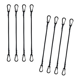 MOXRUQ 8 PCS 24" Adjustable Carabiner Bungee Cords with Hooks, Bungee Cords Heavy Duty Outdoor, Multifunctional Elastic Strap for Tents, Motorcycles, Luggages, Camping