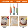 3 Pcs 3-in-1 Cup Lid Crevice Cleaning Brush, Portable Multifunctional