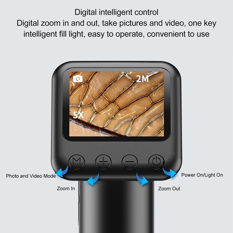 Handheld Digital Microscope with 2 Inch Screen 400 to 800x