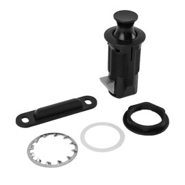 Generic Keyless Cabinet Lock Drawer Knobs, Push Button Latch Lock, Cabinet Door Catch Keyless Cupboard Locks Push Button Lock for RV Motorhome Boat Cabinets (Black)