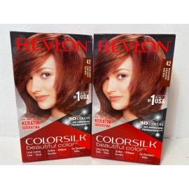 Revlon (2 Pack) Revlon ColorSilk 3D Hair Color # 42 Medium Auburn With Keratin Sealed