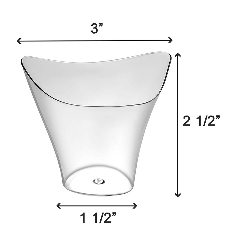 LSR LORESO Mini Swirl Triangle Plastic Dessert Cups with Spoons,