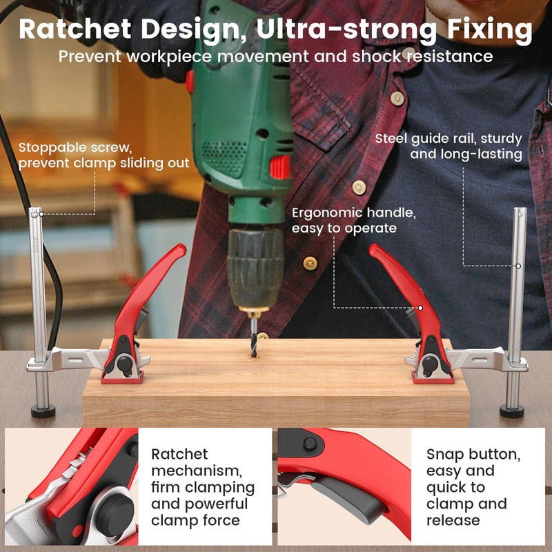 Housolution Bench Dog Clamp, 3/4 inch Dog Holes Workbench Clamp