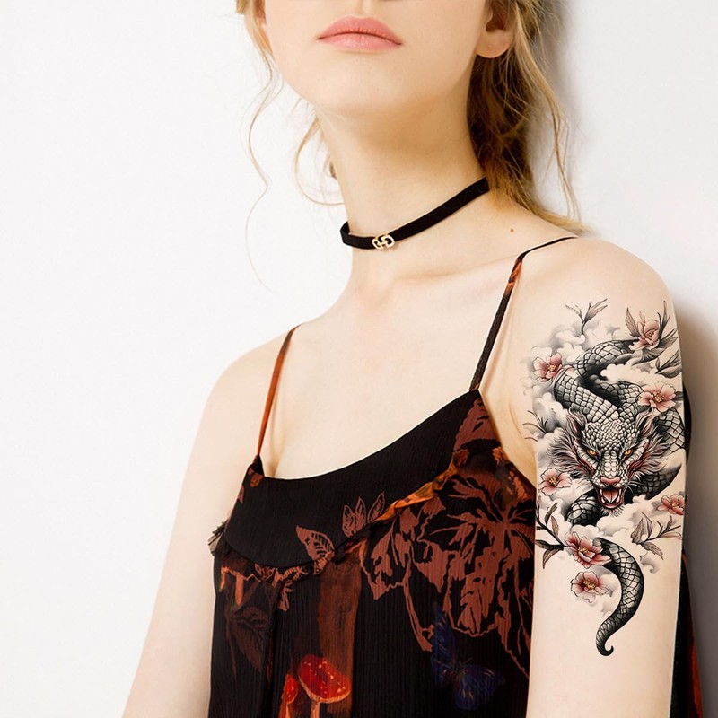 6 Blätter Temporary Drache Tattoo Drachen Tattoo Arm Tattoo Fake