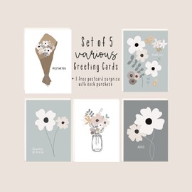 Swaygirls greeting card set | Thank you greeting card set | Encouraging & inspirational quotes postcards | Set of 5 designs | Blank inside