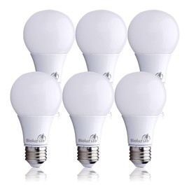 Bioluz LED 60 Watt LED Light Bulb (Uses 9 Watts) A19 LED Light Bulbs See Series Non Dimmable Warm White (2700K) Light Bulb 6-Pack