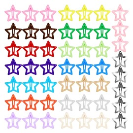 50 Pcs Star Clips Colourful Star Hair Non-Slip Small Stars Snap Hair Clips Metal Cute Stars Hairclip Accessories, Hair Clips for Girls Women