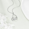 URONE 925 Sterling Silver Heart Pendant Chain I Love You