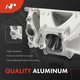 A-Premium Engine Aluminum Single Plane High Rise Aluminum Intake Manifold Compatible with SBC Chevy 350 Engine, 3000-7500+ RPM - Small Block Vortec - 6.06 inch Height