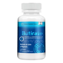 HEALTHADDICTION - Butirato Calcio Magnesio  Con MCT y Extracto de Romero  Suplemento Alimenticio para Bienestar Digestivo y Metablico  60 Cpsulas     