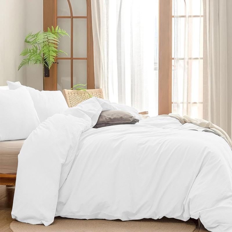 SSW HOMES Duvet Cover Single (White) - 2 Pcs Brushed