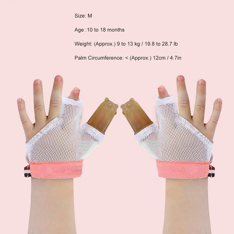 1 Pair Thumb Sucking Stop Glove Soft Adjustable with Buckle