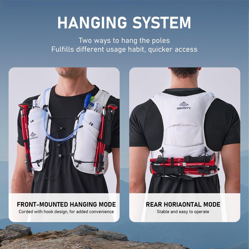Semsty Running Hydration Vest 5L, Running Backpack with 2x500ml Soft