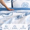 HORIMOTE HOME Boho Style King Quilt Set Blue Bohemian Floral