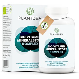 PlantDea Organic Multivitamin & Mineral Complex – 12 Vitamins & 5 Minerals from Natural Plant Extracts – Vitamin C, D3, E, K & B Complex – 60 Vegan Capsules, 1-Month Supply