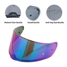 Helmet Visor Shield For SEDICI Strada II and Strada 3 Motorcycle Helmets visor For FT2 VECTOR Helmets (Rainbow)