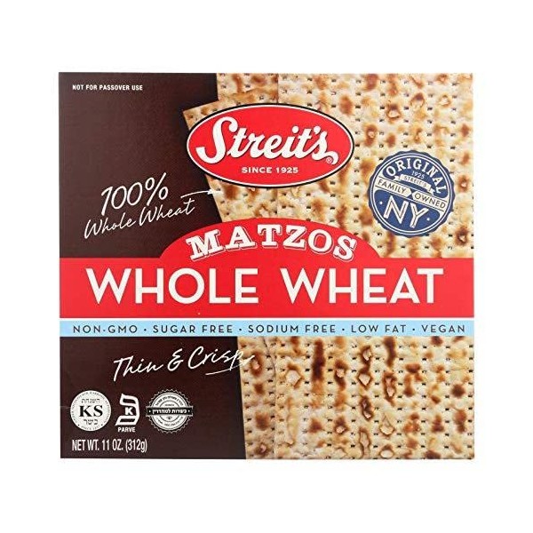 Streit's Whole Wheat Thin and Crispy Matzo Crackers 312g, Vegan, Low Fat