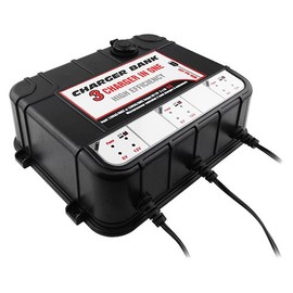 6/12V 2A 3 Bay Smart Charger w/USB Ports for Boat Lawn Tractor Car Motorcycle