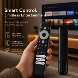 Voice Remote Control for Compatible TCL Smart TVs – RC902V FMR1 Replacement with Bluetooth and IR Navigation