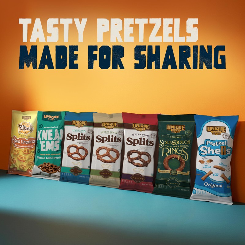 Unique Snacks Sprouted Splits Pretzels, Sprouted Pretzels, Delicious Homestyle Baked