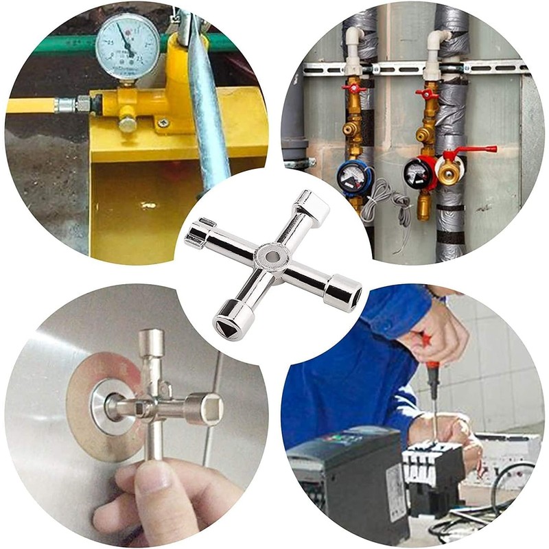 JFGDVW 4 in 1 Utility Key, Multi-Functional Electric Box Key,