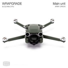 WRAPGRADE Skin Stickers Compatible with DJI Mini 3 Pro | Main Unit (Army Green)