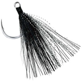 BKK LONEDIABLO Black BUCKTAIL Single Lure Hook | 3/0 | 3-Pack | 5X | Saltwater Ultra-Antirust Coating | Hand Ground Point | Popping Trolling Stickbaits