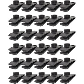 ABINLIN Tarp Clips Heavy Duty Lock Grip 30 Pcs - Tarpaulin Clips and Clamps for Tents, Awnings Camping, Plastic Clips (Black)