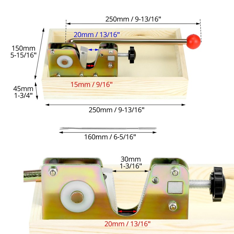 QWORK Nut Cracker with Wooden Base, Includes 4 Stainless Steel