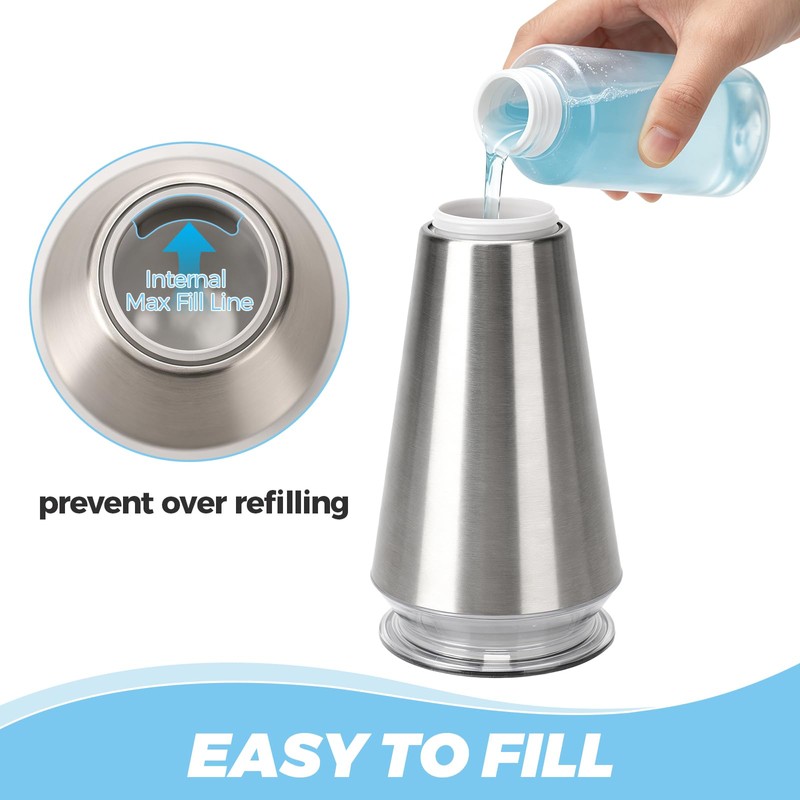 EEKEDO Stainless Steel Soap Dispenser for Hand Soap & Dish