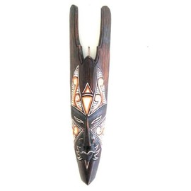 OMA African Mask Wall Hanging Wooden Hand Crafted Good Fortune Lucky Fire Tiki Mask Statue Large Size