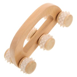 Gatuida 1pc Comfortable Roller Tool Hand Massaging Device for Neck Shoulder Relief Compact Portable Massage Supply Light Yellow for Travel Home Use