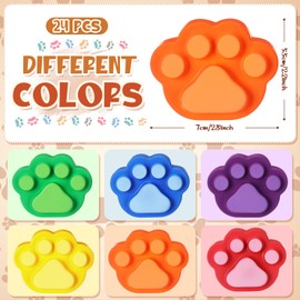 Wettarn 12 Pcs 12 Pcs Cat Paw Party Favors Dog Paw Fidget Squeeze Sensory Colorful Stress Balls for Relief Adults Gift Autism Prizes Party Supplies, 2.8 x 2.2 inch