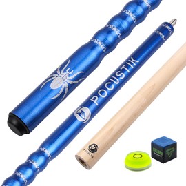 POCUSTIK Billiard Cues Stick Set 58" 2-Piece, 13mm Tip Pool Cue Canadian Maple, House Bar Pool Table Sticks Ergonomic Design for Men Women- Blue,18 Oz