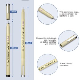 Bolígrafos de dibujo negros pluma de dibujo-12 juegos de bolígrafos de caligrafía, Recambio de rotuladores negros, 12 tamaños para principiantes, escritura, ilustración, diseño y dibujo
