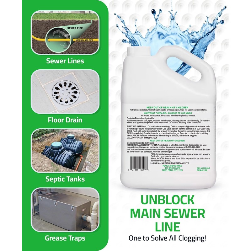 PEQUA INDUSTRIES Main Line Cleaner - Heavy-Duty Main Drain Opener