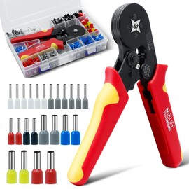 CCLIFE Crimping pliers, wire end ferrule set crimper, crimping tools, crimping pliers for wire end ferrules, 0.25-10 mm², 1200 pieces, wire end ferrules.
