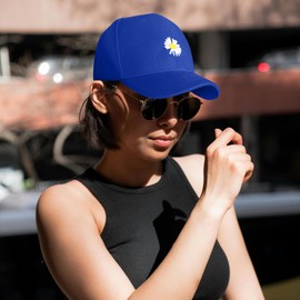 BLURBE Ladies Baseball Caps - Baseball Cap for Women, Daisy Adjustable Ladies Baseball Caps for Womens Casual Summer Outdoor Sports Dad Peaked Sun Cap UK 2023 New Blue