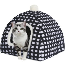 Cat Bed Cave for Indoor, Suitable for Cat Dome Bed, Hideaway Bed for Indoor Cats with Removable Mattress for Kittens.Cat Tent House for Dual Use (XL:17"x17")