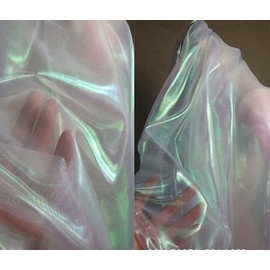 YYCRAFT Two Tone Sheer Organza Fabric by The Yard for Curtain Weddings Decor 10 Yards, Iridescent White