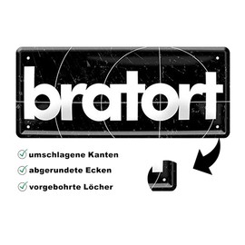 schilderkreis24 Tin Signs Collection 28 x 12 cm - Funny Barbecue Sayings: BBQ Decoration for Real Grill Masters: (Bratort)