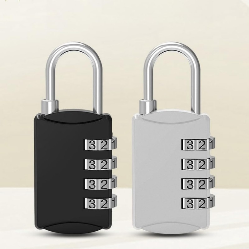 4 Digit Travel Padlock Luggage Combination Lock Outdoor Key Padlock