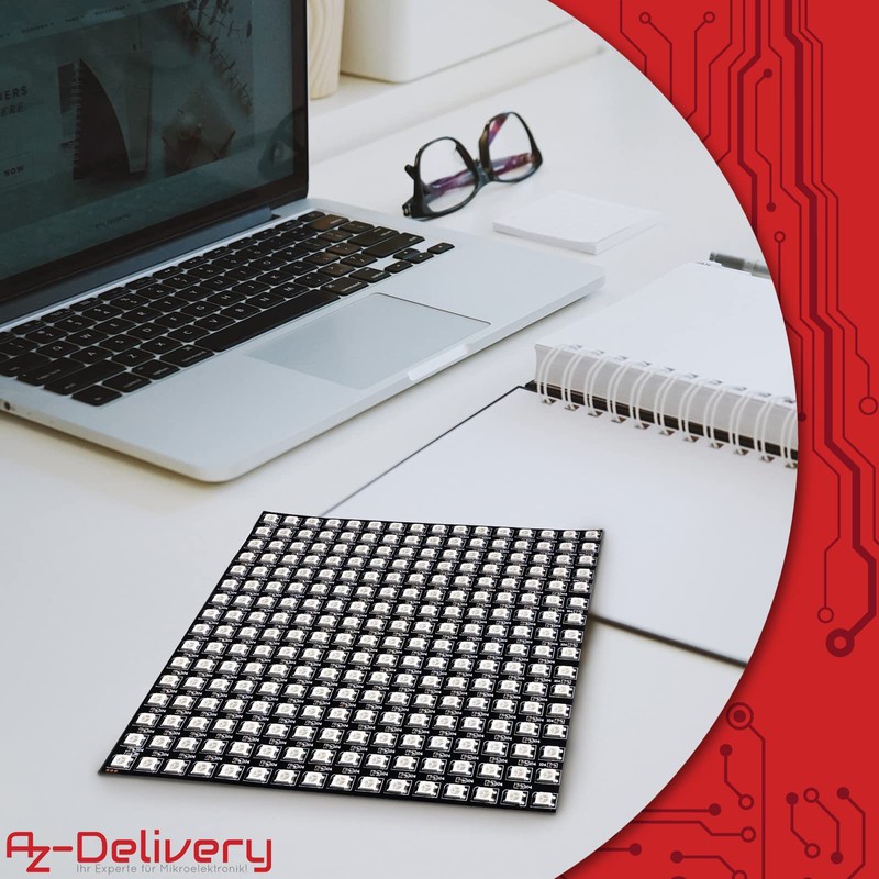 AZDelivery 5 x RGB LED Panel WS2812B 16 x 16