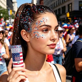 Barra De Purpurina Cosméticos Resistentes Al Agua Y Larga Duración Iluminador Purpurina Cabello Mujer para Conciertos, Festivales, Viajes, Carnaval, , Cumpleaños, Vacaciones