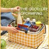 Insulated Cooler Bag-Folding Picnic Basket with Handle，Waterproof Lining - Collapsible