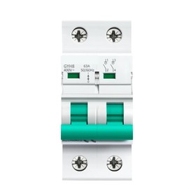 KNKQZXVDF Din Rail 2Pole Main Switch Function Disconnector Switch Isolator Circuit Breaker 400VAC DP Breaker GYH8 1Pcs(63A)