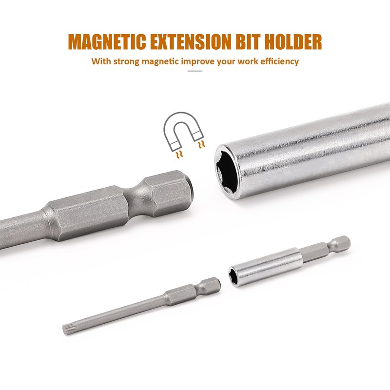 Keenso 50PCS Extension Screwdriver Bit Set, 3" Long Drill Security