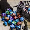 CiaraQ Polyhedral Dice Set (35 Pieces) with Black Pouches, 5