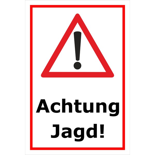 Melis-Folienwerkstatt Warning Hunting Sign, 30 x 20 cm, Drill Holes,