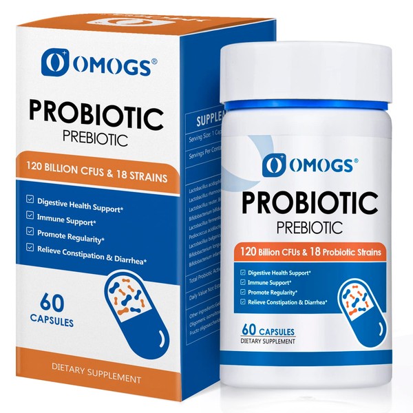 OMOGS OMOGS Probiotics 120 Billion CFUs 18 Strains, 3 Prebiotics